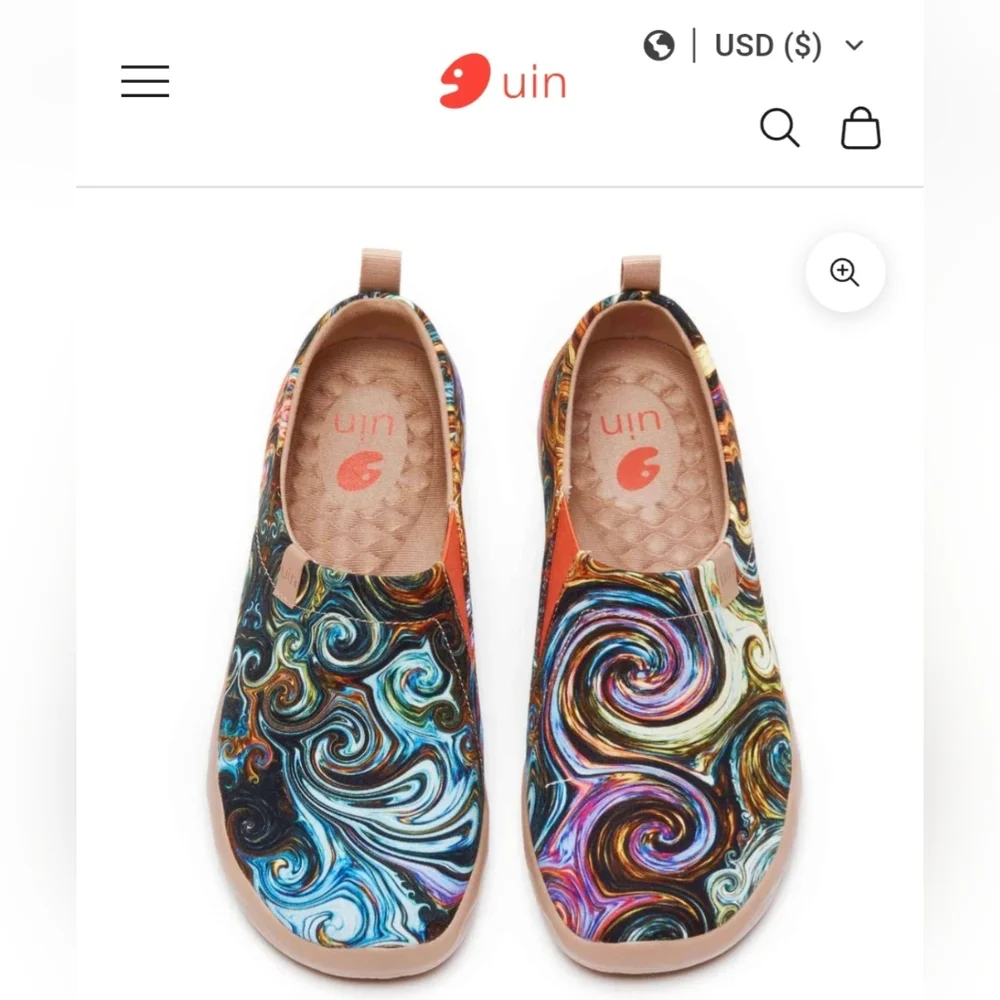 UIN Women's Art Painted Travel Shoes, in the "Starry Night Swirl" Size 9 - Picture 11 of 11
